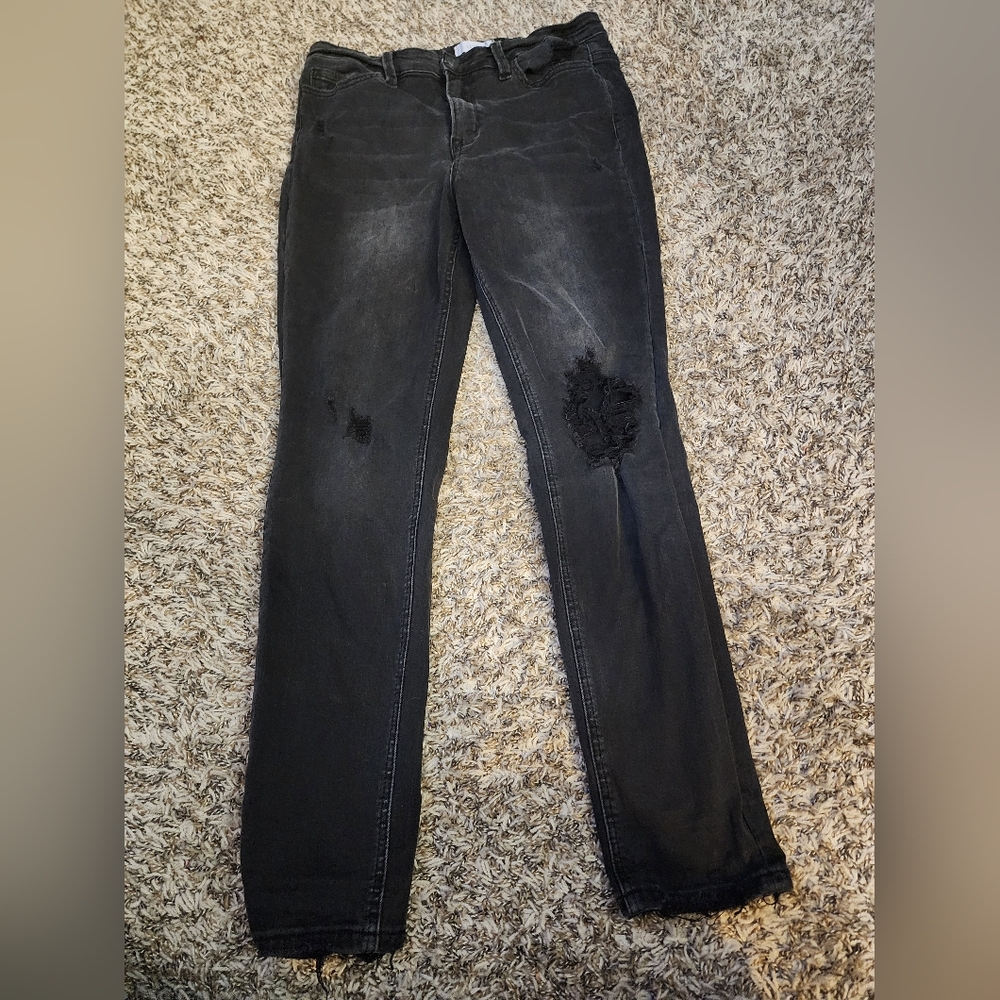 VERVET BY FLYING MONKEY Black Distressed Jeans